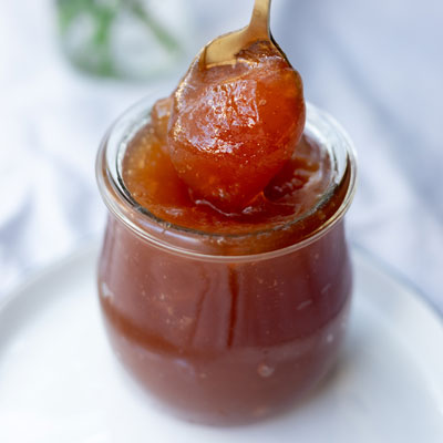 Jar of jam with spoon